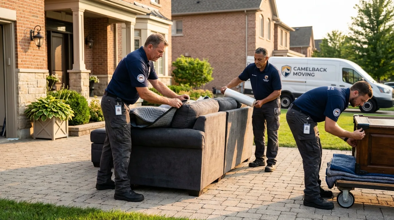 Large estate moving crew wrapping furniture in Lansdowne, PA